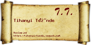 Tihanyi Tünde névjegykártya