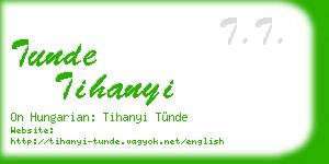 tunde tihanyi business card